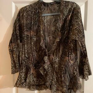 Brown ruffled top